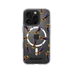 iPhone 16 Pro Clear Case（MagSafe 兼容 & 相機按鈕）  巴斯奇亞 Jean-Michel Basquiat 小恐龍-拼貼款