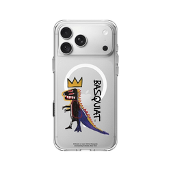 iPhone 18 Pro Max Clear Case（MagSafe 兼容 & 相機按鈕）  巴斯奇亞 Jean-Michel Basquiat 小恐龍