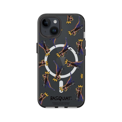 iPhone 14 Clear (MagSafe 兼容)  巴斯奇亞 Jean-Michel Basquiat 小恐龍-拼貼款