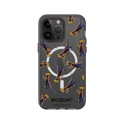 iPhone 14 Pro Max Clear (MagSafe 兼容)  巴斯奇亞 Jean-Michel Basquiat 小恐龍-拼貼款