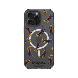 iPhone 15 Pro Max Clear (MagSafe 兼容)  巴斯奇亞 Jean-Michel Basquiat 小恐龍-拼貼款