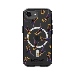 iPhone 16e Clear (MagSafe 兼容)  巴斯奇亞 Jean-Michel Basquiat 小恐龍-拼貼款