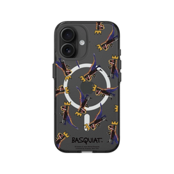 iPhone 16 Clear (MagSafe 兼容 & 相機按鈕)  巴斯奇亞 Jean-Michel Basquiat 小恐龍-拼貼款