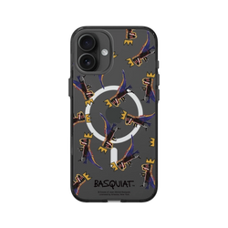 iPhone 16 Plus Clear (MagSafe 兼容 & 相機按鈕)  巴斯奇亞 Jean-Michel Basquiat 小恐龍-拼貼款