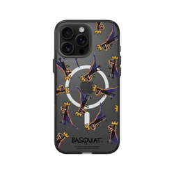 iPhone 16 Pro Max Clear (MagSafe 兼容 & 相機按鈕)  巴斯奇亞 Jean-Michel Basquiat 小恐龍-拼貼款