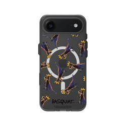 iPhone Air Clear (MagSafe 兼容 & 相機按鈕)  巴斯奇亞 Jean-Michel Basquiat 小恐龍-拼貼款