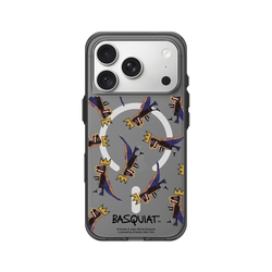 iPhone 18 Pro Clear (MagSafe 兼容 & 相機按鈕)  巴斯奇亞 Jean-Michel Basquiat 小恐龍-拼貼款