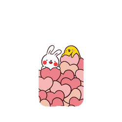 犀牛盾Mod NX (MagSafe 兼容)手機殼 - iPhone 12 mini - 懶散兔與啾先生 Lazy Rabbit and Mr.Chu - Hearts