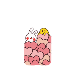 犀牛盾Mod NX (MagSafe 兼容)手機殼 - iPhone 13 mini - 懶散兔與啾先生 Lazy Rabbit and Mr.Chu - Hearts