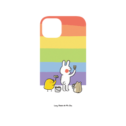 犀牛盾NX (MagSafe 兼容)背板 - iPhone 13 - 【聯名設計款】 - 懶散兔與啾先生 Lazy Rabbit and Mr.Chu - 彩虹