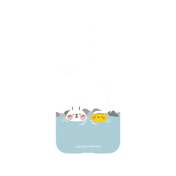 犀牛盾NX (MagSafe 兼容)背板 - iPhone 13 - 【聯名設計款】 - 懶散兔與啾先生 Lazy Rabbit and Mr.Chu - 泡溫泉