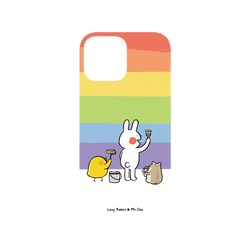 犀牛盾NX (MagSafe 兼容)背板 - iPhone 13 Pro Max - 【聯名設計款】 - 懶散兔與啾先生 Lazy Rabbit and Mr.Chu - 彩虹