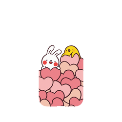 犀牛盾NX (MagSafe 兼容)背板 - iPhone 13 Pro Max - 【聯名設計款】 - 懶散兔與啾先生 Lazy Rabbit and Mr.Chu - Hearts