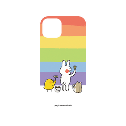 犀牛盾Mod NX (MagSafe 兼容)手機殼 - iPhone 14 - 懶散兔與啾先生 Lazy Rabbit and Mr.Chu - 彩虹