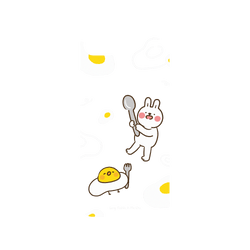 犀牛盾NX系列背板 - iPhone 7/8/SE2/SE3 - 【聯名設計款】 - 懶散兔與啾先生 Lazy Rabbit and Mr.Chu - 荷包蛋