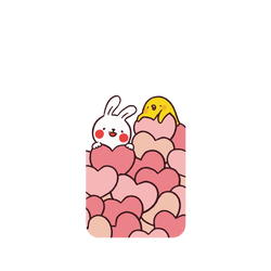 犀牛盾NX系列背板 - iPhone 7 Plus/8 Plus - 【聯名設計款】 - 懶散兔與啾先生 Lazy Rabbit and Mr.Chu - Hearts