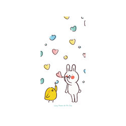 犀牛盾NX系列背板 - iPhone X - 【聯名設計款】 - 懶散兔與啾先生 Lazy Rabbit and Mr.Chu - Bubble