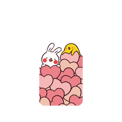 犀牛盾NX系列背板 - iPhone X - 【聯名設計款】 - 懶散兔與啾先生 Lazy Rabbit and Mr.Chu - Hearts