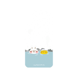 犀牛盾NX系列背板 - iPhone X - 【聯名設計款】 - 懶散兔與啾先生 Lazy Rabbit and Mr.Chu - 泡溫泉