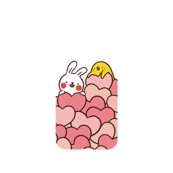 犀牛盾NX系列背板 - iPhone XS - 【聯名設計款】 - 懶散兔與啾先生 Lazy Rabbit and Mr.Chu - Hearts