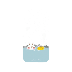 犀牛盾NX系列背板 - iPhone XS - 【聯名設計款】 - 懶散兔與啾先生 Lazy Rabbit and Mr.Chu - 泡溫泉