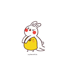犀牛盾Mod NX手機殼 - iPhone XR - 【聯名設計款】 - 懶散兔與啾先生 Lazy Rabbit and Mr.Chu - 黏著你