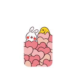 犀牛盾Mod NX手機殼 - iPhone XR - 【聯名設計款】 - 懶散兔與啾先生 Lazy Rabbit and Mr.Chu - Hearts