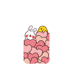 犀牛盾NX系列背板 - iPhone XS Max - 【聯名設計款】 - 懶散兔與啾先生 Lazy Rabbit and Mr.Chu - Hearts