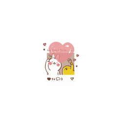 犀牛盾NX系列背板 - iPhone XS Max - 【聯名設計款】 - 懶散兔與啾先生 Lazy Rabbit and Mr.Chu - Send heart