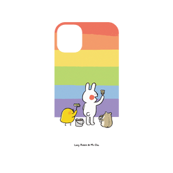 犀牛盾NX系列背板 - iPhone 11 - 【聯名設計款】 - 懶散兔與啾先生 Lazy Rabbit and Mr.Chu - 彩虹