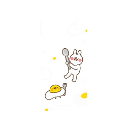 犀牛盾NX系列背板 - iPhone 11 - 【聯名設計款】 - 懶散兔與啾先生 Lazy Rabbit and Mr.Chu - 荷包蛋