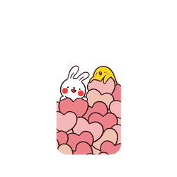犀牛盾NX系列背板 - iPhone 11 Pro Max - 【聯名設計款】 - 懶散兔與啾先生 Lazy Rabbit and Mr.Chu - Hearts