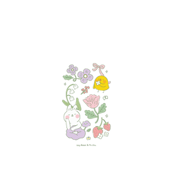 犀牛盾NX系列背板 - iPhone 11 Pro Max - 【聯名設計款】 - 懶散兔與啾先生 Lazy Rabbit and Mr.Chu - 優雅花園
