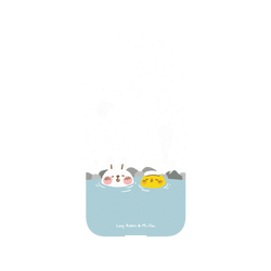 犀牛盾NX系列背板 - iPhone 12 mini - 【聯名設計款】 - 懶散兔與啾先生 Lazy Rabbit and Mr.Chu - 泡溫泉