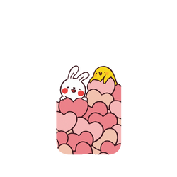 犀牛盾NX系列背板 - iPhone 12/12 Pro - 【聯名設計款】 - 懶散兔與啾先生 Lazy Rabbit and Mr.Chu - Hearts
