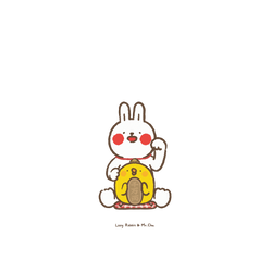 犀牛盾NX系列背板 - iPhone 12/12 Pro - 【聯名設計款】 - 懶散兔與啾先生 Lazy Rabbit and Mr.Chu - 招財