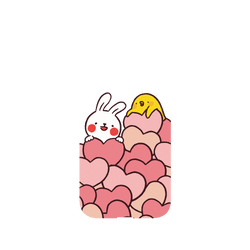 犀牛盾Mod NX手機殼 - iPhone 14 Plus - 【聯名設計款】 - 懶散兔與啾先生 Lazy Rabbit and Mr.Chu - Hearts