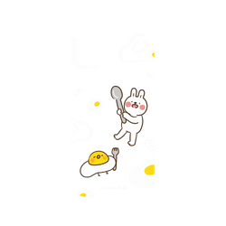 犀牛盾NX系列背板 - iPhone 14 Plus - 【聯名設計款】 - 懶散兔與啾先生 Lazy Rabbit and Mr.Chu - 荷包蛋