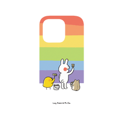 犀牛盾Mod NX手機殼 - iPhone 14 Pro - 【聯名設計款】 - 懶散兔與啾先生 Lazy Rabbit and Mr.Chu - 彩虹