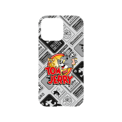 犀牛盾NX系列背板 - iPhone 14 Pro Max - 【聯名設計款】 - 湯姆貓與傑利鼠 Tom and Jerry - 貼紙系列 - 復古LOGO