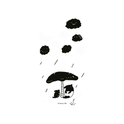 犀牛盾Mod NX手機殼 - iPhone 15 - 【聯名設計款】 - 馬來貘 Laimo - 下雨了(透明款)