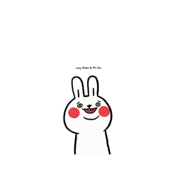 犀牛盾NX (MagSafe 兼容)背板 - iPhone 15 Plus - 【聯名設計款】 - 懶散兔與啾先生 Lazy Rabbit and Mr.Chu - 傻笑