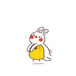 犀牛盾NX (MagSafe 兼容)背板 - iPhone 15 Pro - 【聯名設計款】 - 懶散兔與啾先生 Lazy Rabbit and Mr.Chu - 黏著你