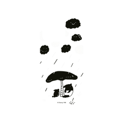 犀牛盾Mod NX手機殼 - iPhone 15 Pro - 【聯名設計款】 - 馬來貘 Laimo - 下雨了(透明款)