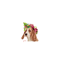 犀牛盾NX系列背板 - iPhone 15 Pro Max - 【獨家設計款】 - 可愛動物系列 - 花圈長耳犬