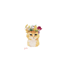 犀牛盾NX系列背板 - iPhone 15 Pro Max - 【獨家設計款】 - 可愛動物系列 - 花圈小喵咪