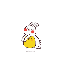 犀牛盾NX (MagSafe 兼容)背板 - iPhone 15 Pro Max - 【聯名設計款】 - 懶散兔與啾先生 Lazy Rabbit and Mr.Chu - 黏著你