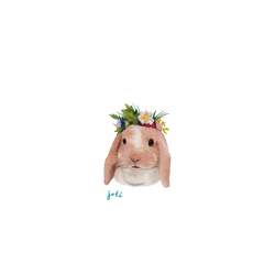 犀牛盾NX系列背板 - iPhone 16 - 【獨家設計款】 - 可愛動物系列 - 花圈長耳兔