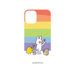 犀牛盾Mod NX (MagSafe 兼容)手機殼 - iPhone 16 Plus - 懶散兔與啾先生 Lazy Rabbit and Mr.Chu - 彩虹