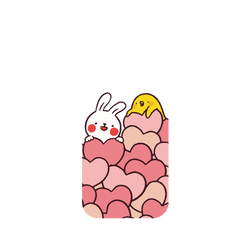 犀牛盾NX (MagSafe 兼容)背板 - iPhone 16 Pro - 【聯名設計款】 - 懶散兔與啾先生 Lazy Rabbit and Mr.Chu - Hearts